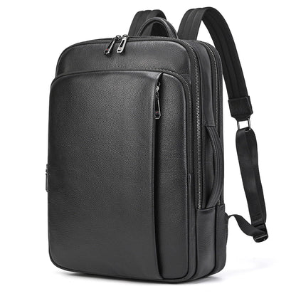JulBean Laptop Leather Travel Backpack For Men Carry On Back Pack For Business Work computer Backpacks Fit 15.6" Laptop