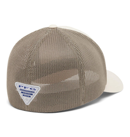 Columbia Unisex PFG Fish Flag Mesh Ball Cap, Stone/Cypress/US Fish Flag, L/XL