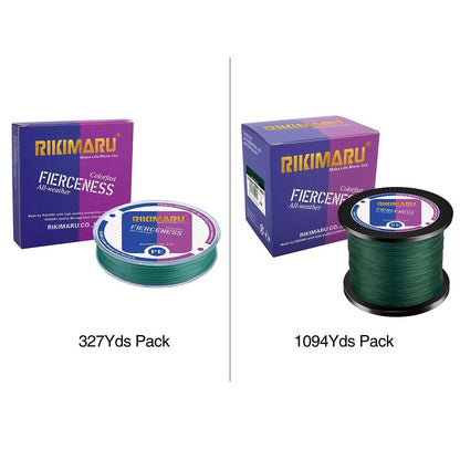 Braided Fishing Line Abrasion Resistant Superline Zero Stretch&Low Memory Extra Thin Diameter Green 327Yds,15LB