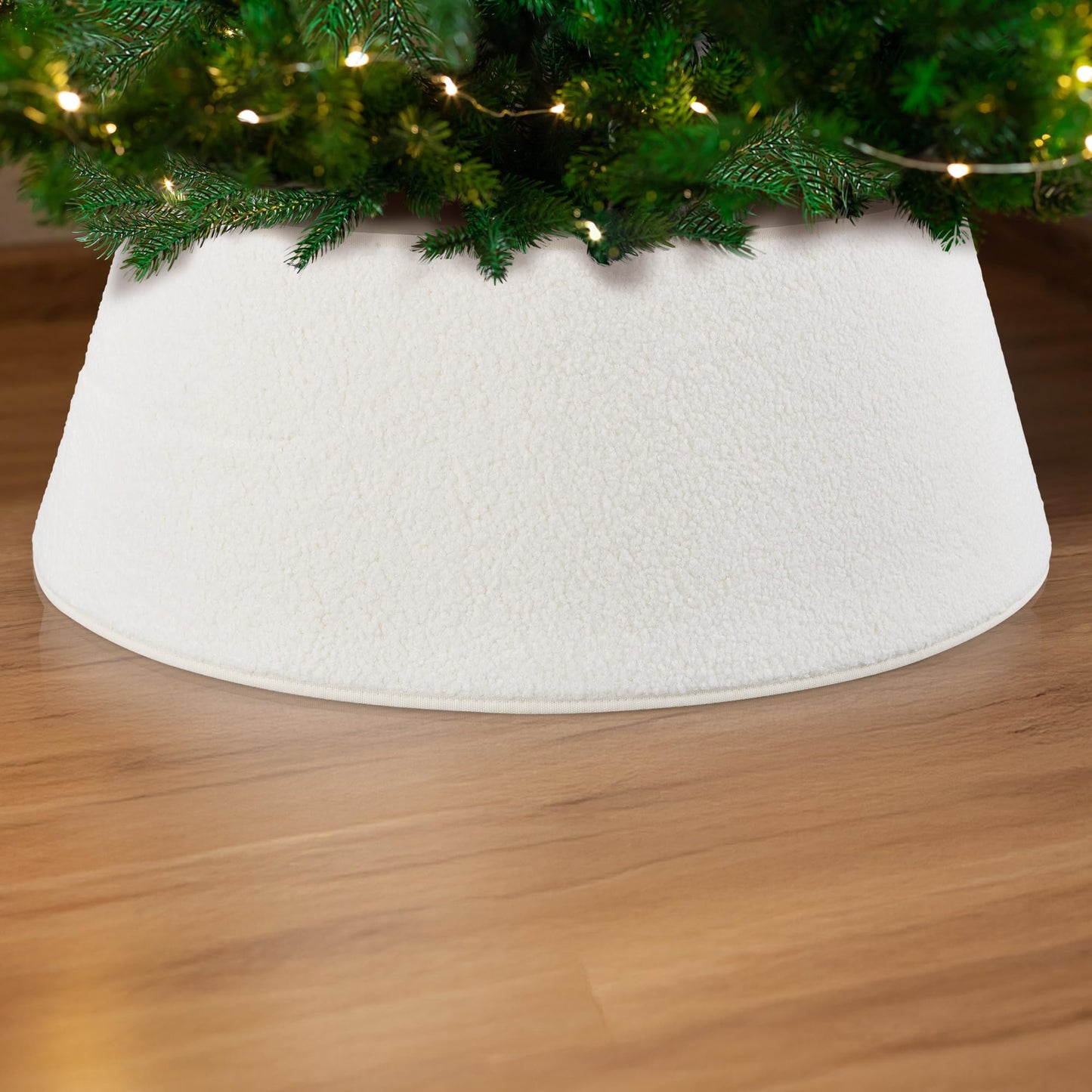 Beautiful Christmas Tree Collar - Authentic 28" Boucle Tree Ring for Any Christmas Decor - Easy to Set Up Skirt Enhances Your Holiday Home Decor