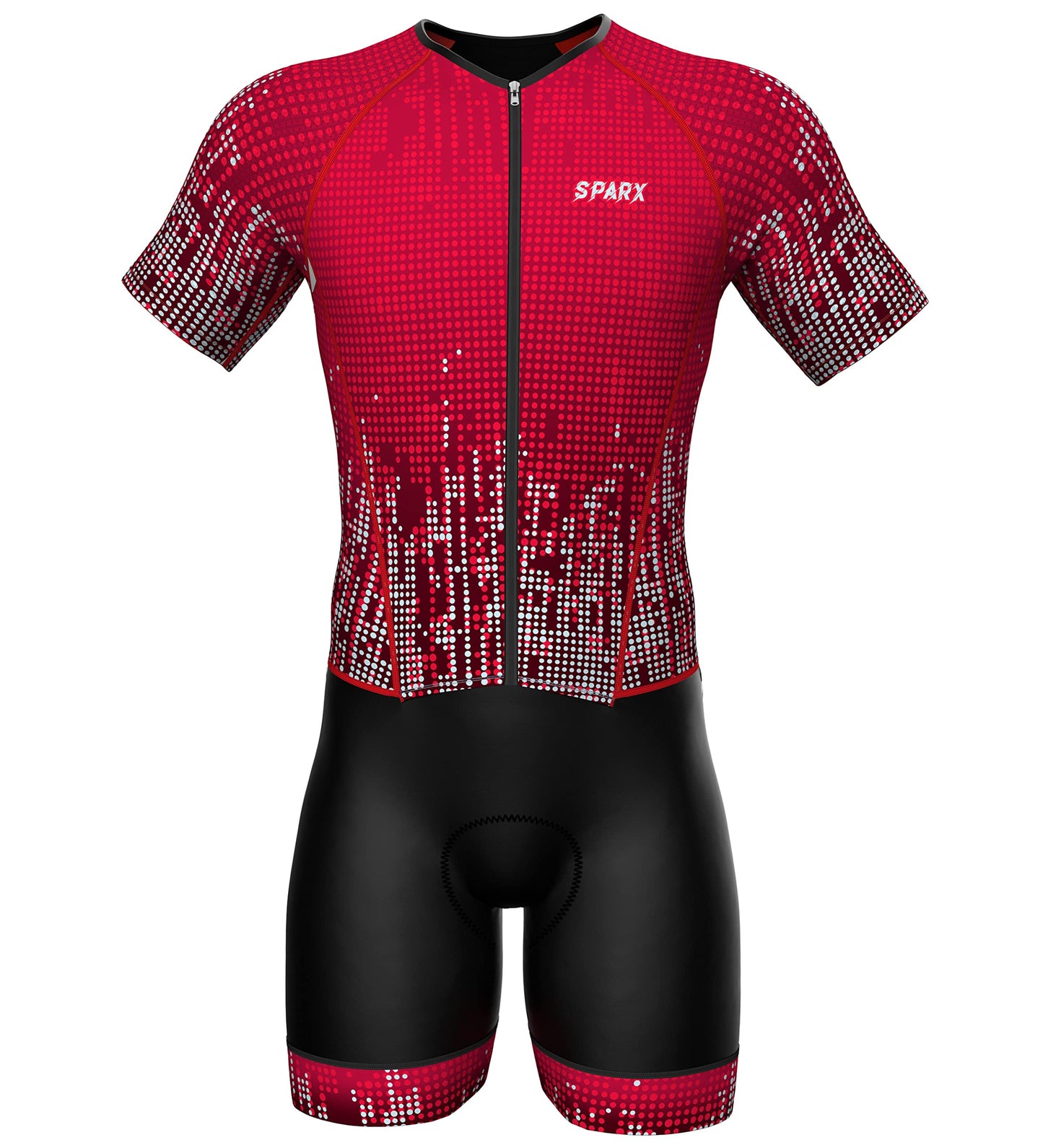 Sparx Mens Elite Aerosuit Triathlon Suit Mens Short Sleeve Tri Suit Skinsuit (Burgundy, XL)
