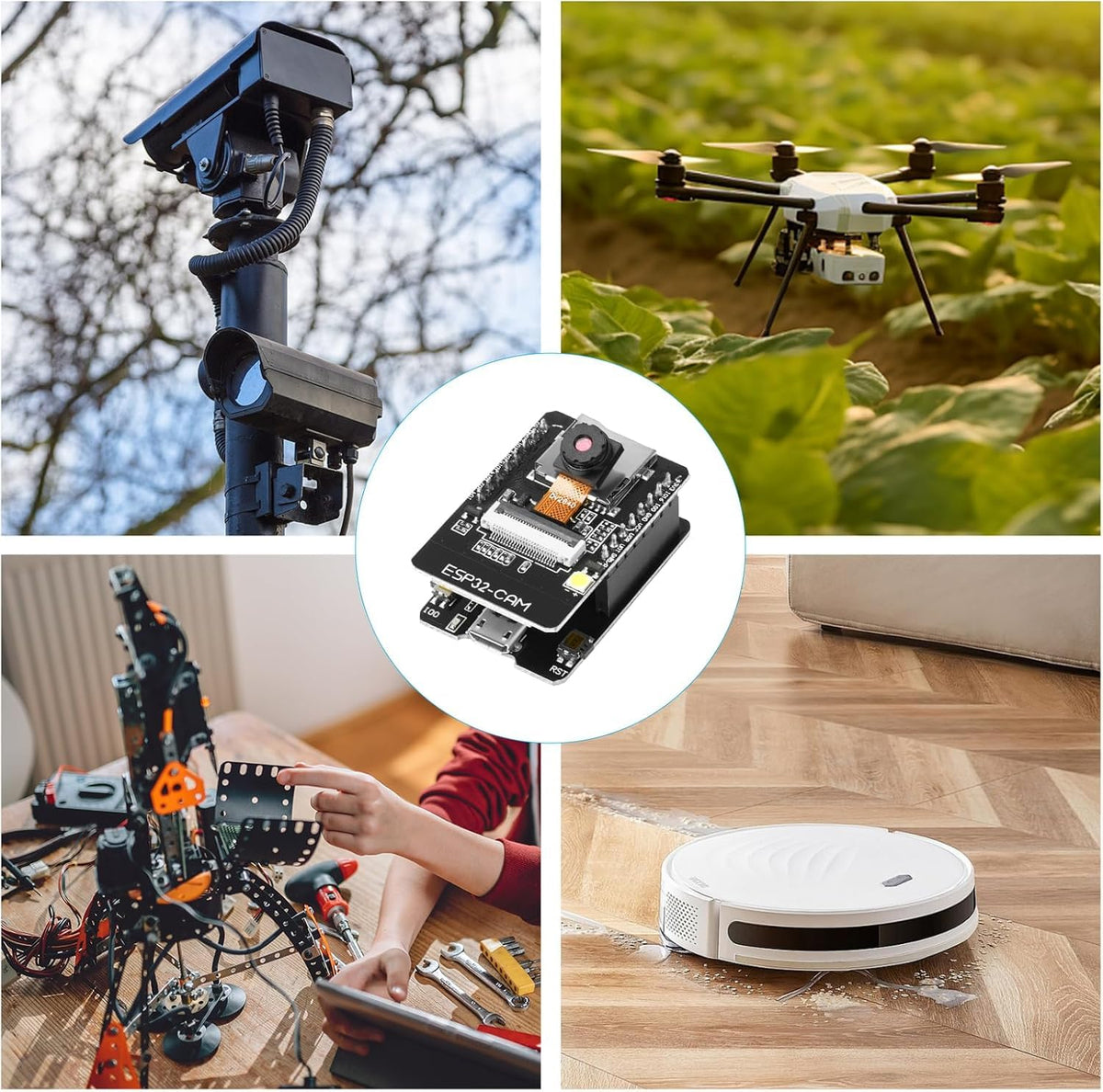 ESP32 CAM Development Board, Aideepen ESP32-CAM MB WiFi/Bluetooth Development Board, DC 5V Dual Core Development Board with 2.4G Antennas IPEX, OV2640 Camera TF Card Module