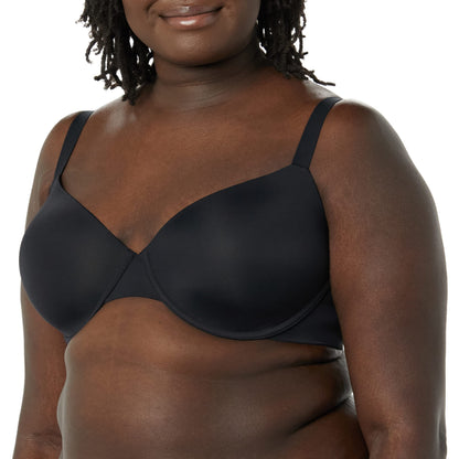 Amazon Essentials Women's Demi Cup Microfiber Bra with Adjustable Straps, Pack of 2