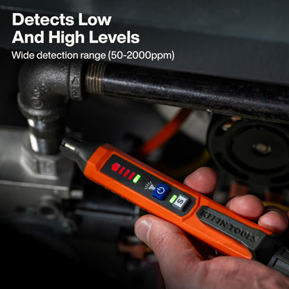 Klein Tools ET190 Gas Leak Detector, Wide Detection Range, Audible and LED Alerts, Slim and Lightweight