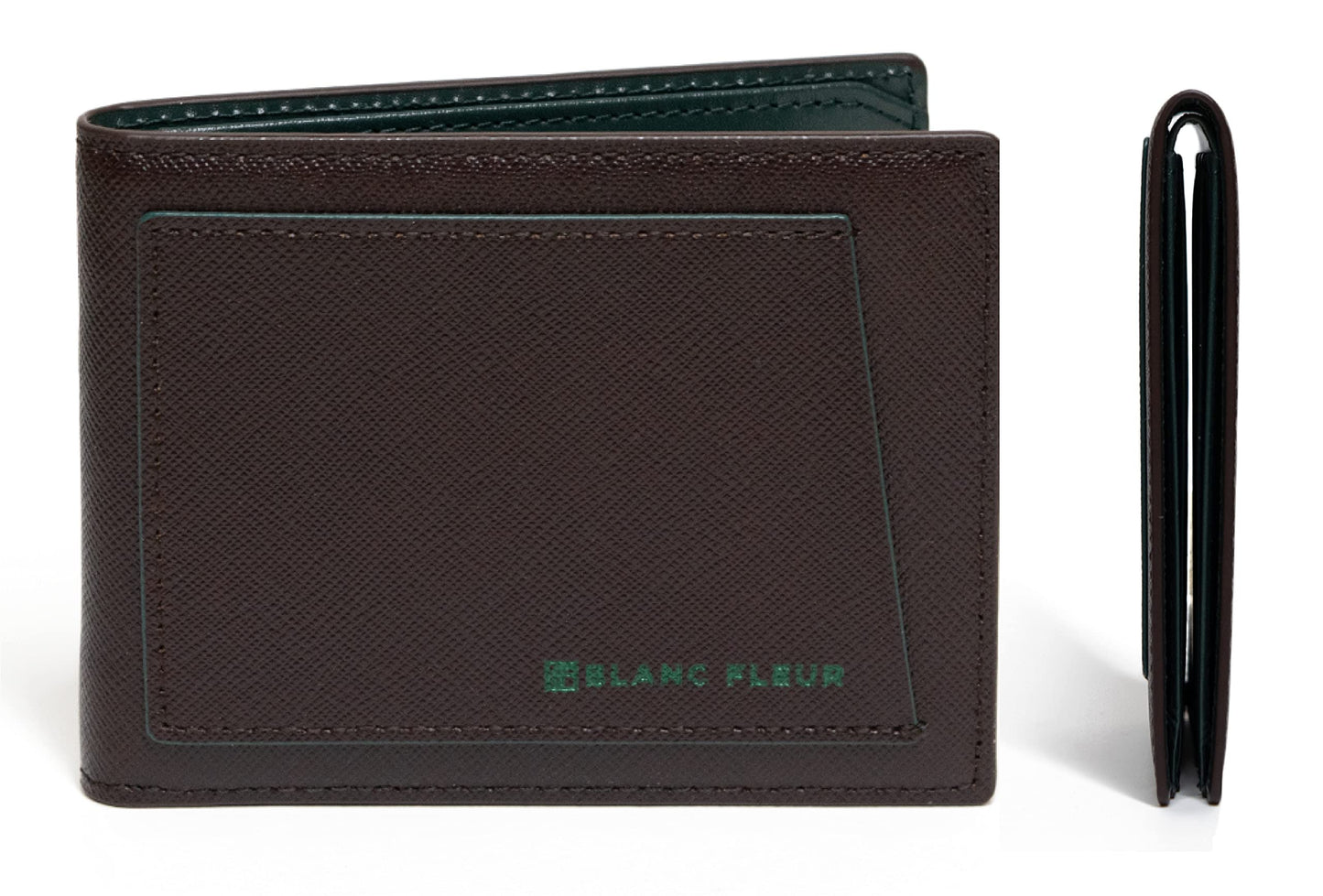 maskfactory stwees bifold leather wallets - Ultra slim, RFID, Front pocket, slim, ID window (Pocket style E, Brown)