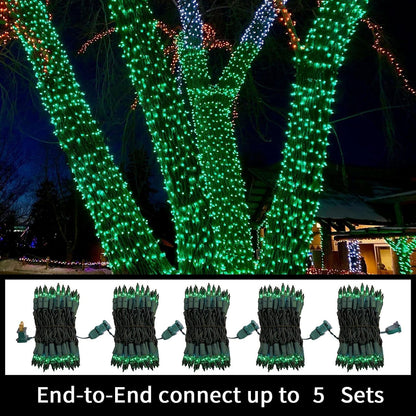 LAMPHOME St. Patrick's Day Mini String Lights, Super-Bright Extendable Green Christmas Lights Decoration 100Lights 19.6ft UL Certified Mini Bulb String Lights Set for Outdoor Christmas Tree Decor