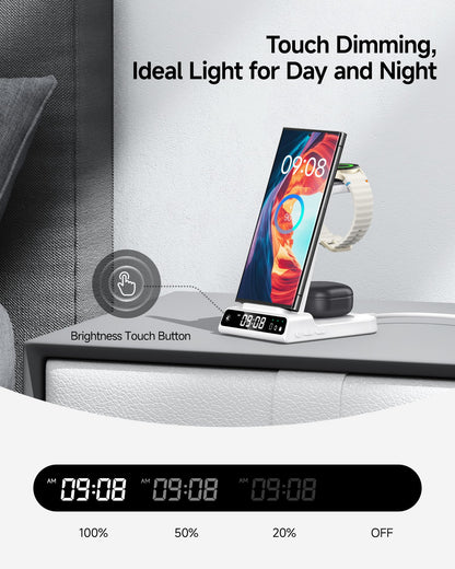 Wireless Charger for Samsung, 3 in 1 Wireless Charging Station for Samsung Galaxy S25 Ultra/S24 Ultra/S23/S22/Note 20/Z Flip 7/Fold 6, Charger for Samsung Galaxy Watch Ultra/8/7/6, Galaxy Buds 3/3 Pro