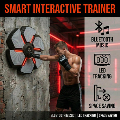 Music Boxing Machine, Music Boxing Machine for Adults, Interactive Punching Trainer with Boxing Gloves, Adults Smart Bluetooth Boxing Training, 9 Modes & 9 Speeds