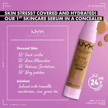 NYX PROFESSIONAL MAKEUP Bare With Me Concealer Serum, Concealer Makeup For Up To 24Hr Hydration - Beige