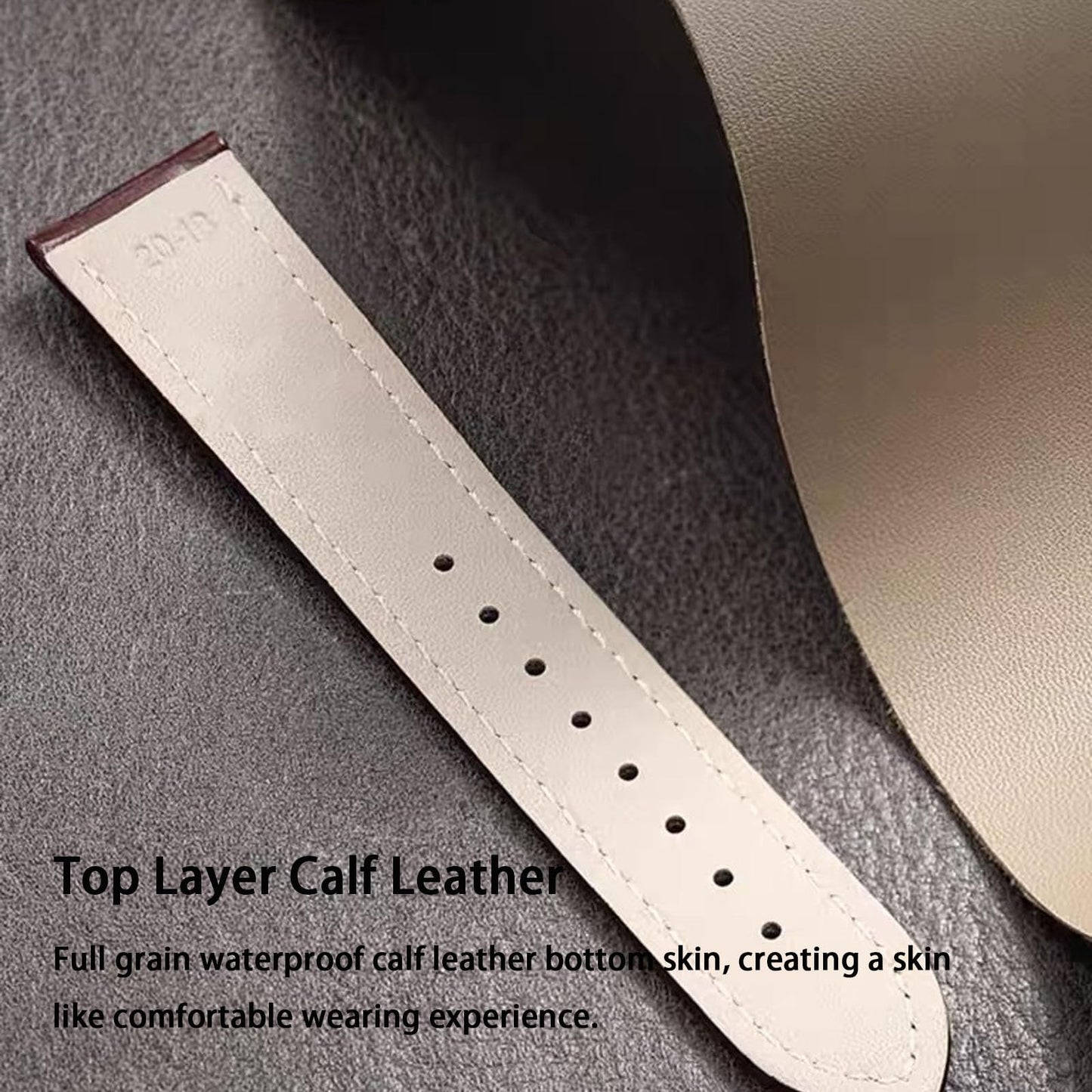 Aoeiwv Genuine Leather Watch Bands Quick Release Soft Calfskin Alligator Embossed Leather Strap Business Casual Universal Replacement Band 12/13/14/15/16/17/18/19/20/21/22/23/24mm for Men Women