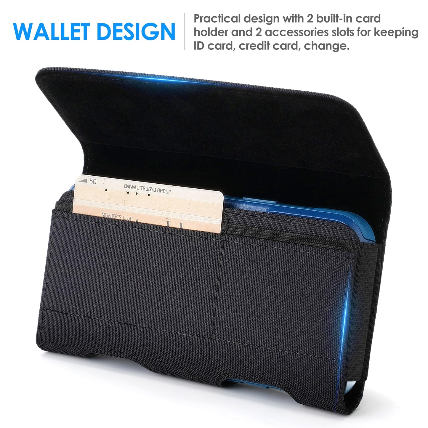 Mopaclle Nylon Phone Holster for iPhone 17 Pro Max, 17 Air, iPhone 16 Pro Max,iPhone 15 Pro Max 14 13 Pro Max & Plus, Premium Cell Phone Belt Holder with Belt Clip for Galaxy S25 Plus,S24 Plus