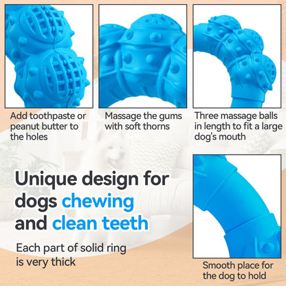 DAOZIJI Indestructible Dog Chew Ring Toys for Aggressive Chewers, Super Chewer Dog Toys for Medium Large Dogs, Puppy Teething Rings for Relax, Interactive Dogs Ring Toy, Heavy Duty Dogs Teething Toy