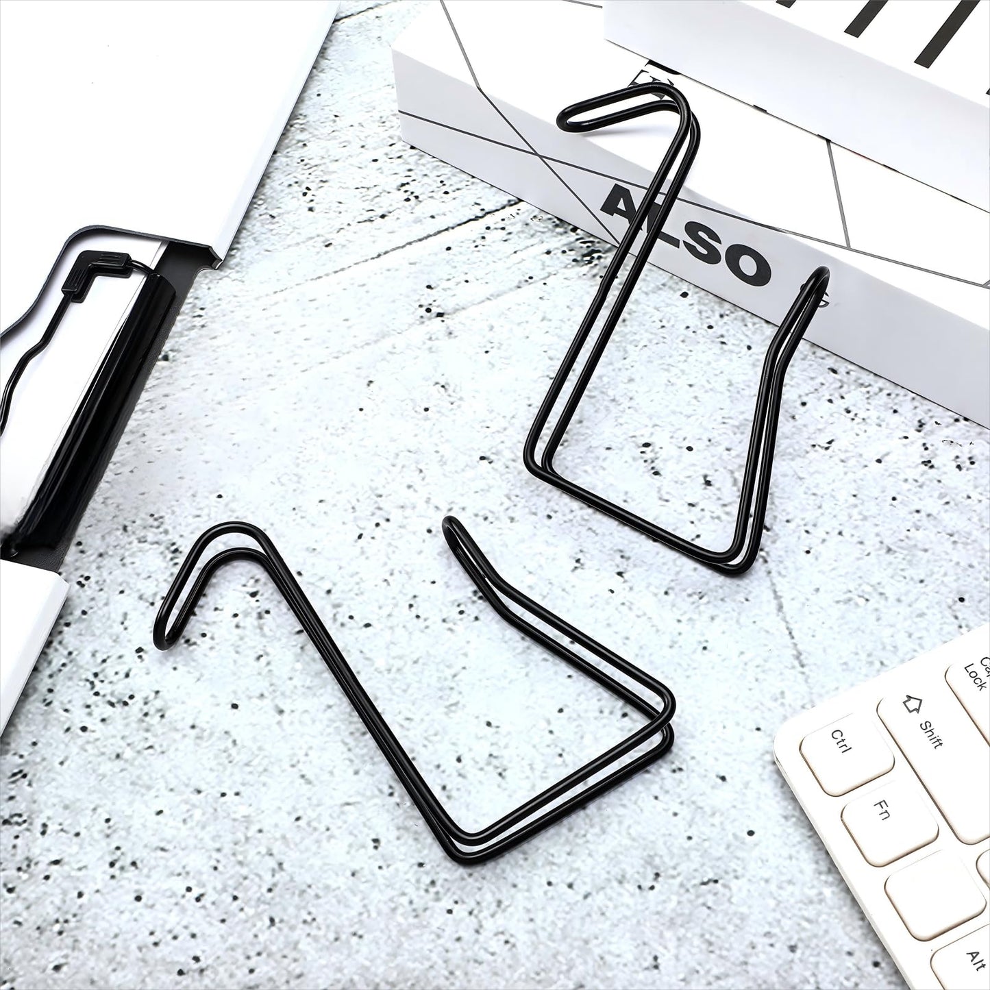 Oudain 4 Pack Wire Cubicle Hooks for Coat Wall Panel Over Cubicle Hanger Accessories for Office Partition Door Picture (Black)