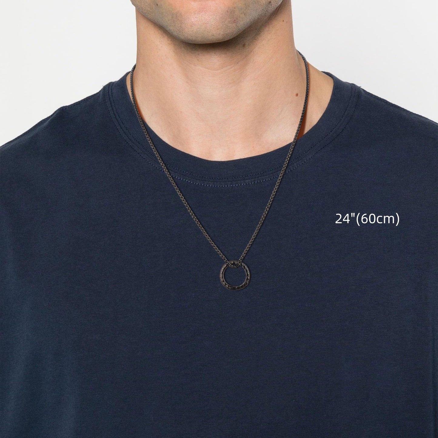 GAVU Black Ring Keeper Necklace for Men, Stainless Steel Ring Holer Necklace 24"