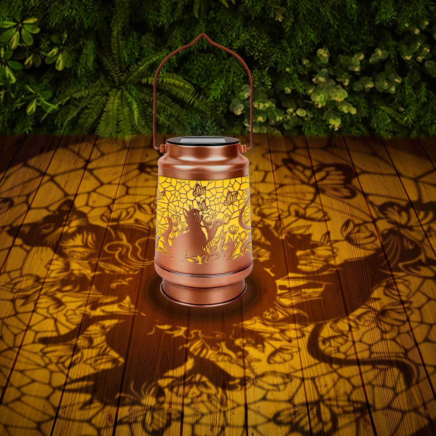Cat Solar Lanterns Outdoor Waterproof - Wxiben Cat Lovers Gifts for Women Mom Grandma, Birthday Christmas Mother's Day Housewarming Gifts, Hanging Solar Lights for Garden Yard Tabletop Patio Decor