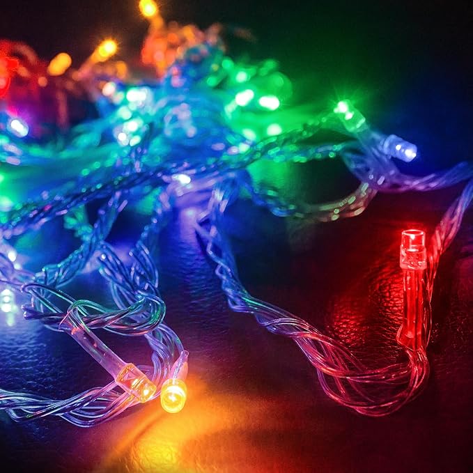 70FT 210 LED 4-Color String Lights, Seasonal Fairy Lights with 8 Modes, Waterproof Indoor Outdoor Decorative Lighting for Christmas, Parties, Wedding, Patio