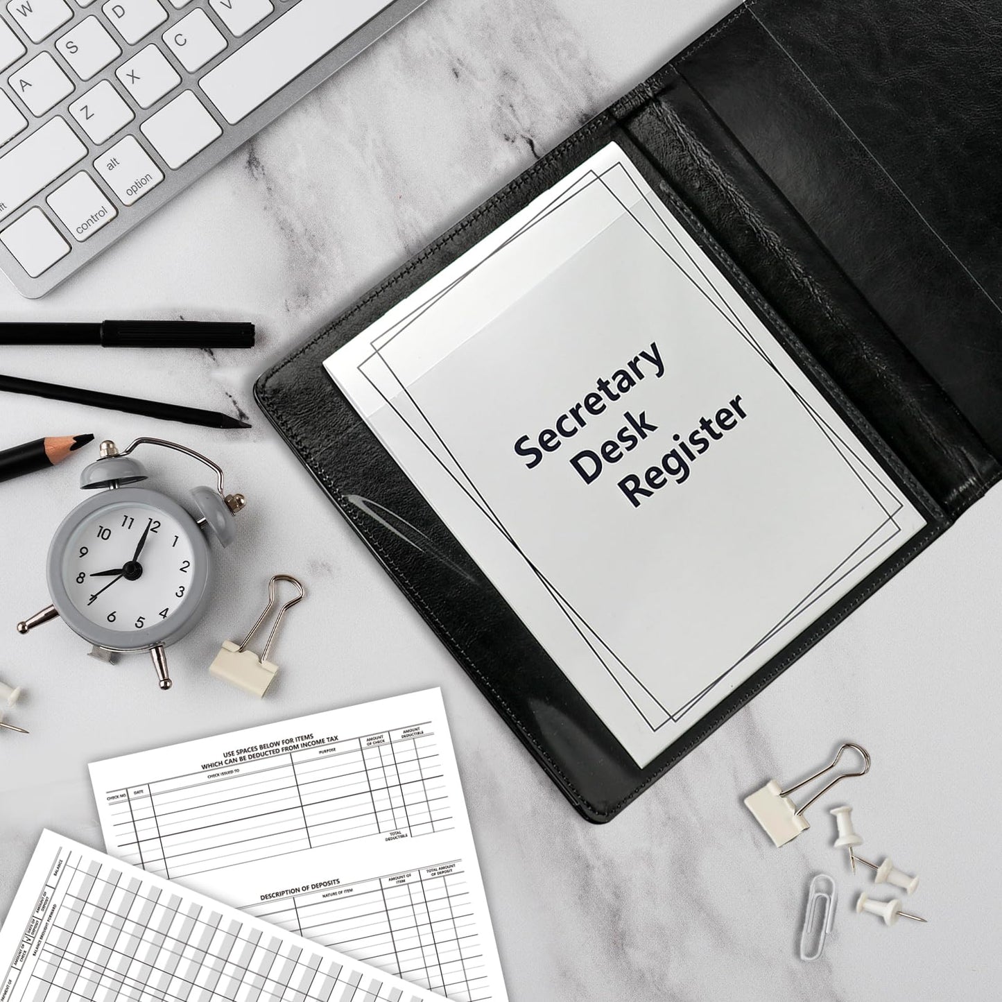 3 Pack Secretary Deskbook Check Register Cover 8.4*9 Inch Transaction Register Book 6.3*8.2 Inch Checkbook Transaction Register Executive Checkminder Checks Cover For Track Payments Deposits Finances
