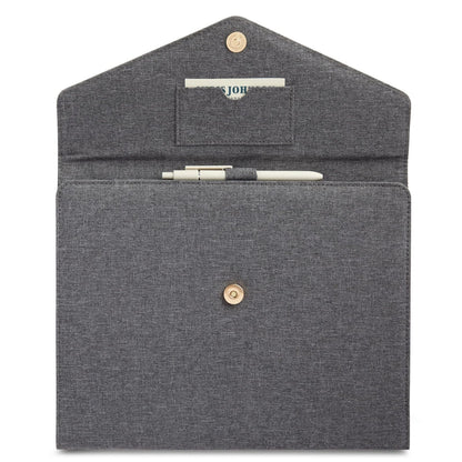 Paper Junkie Binder Organizer - 10 x 12.5 in, Gray Polyester - Resume Portfolio Folder - Zipper Binder Business Card Pockets
