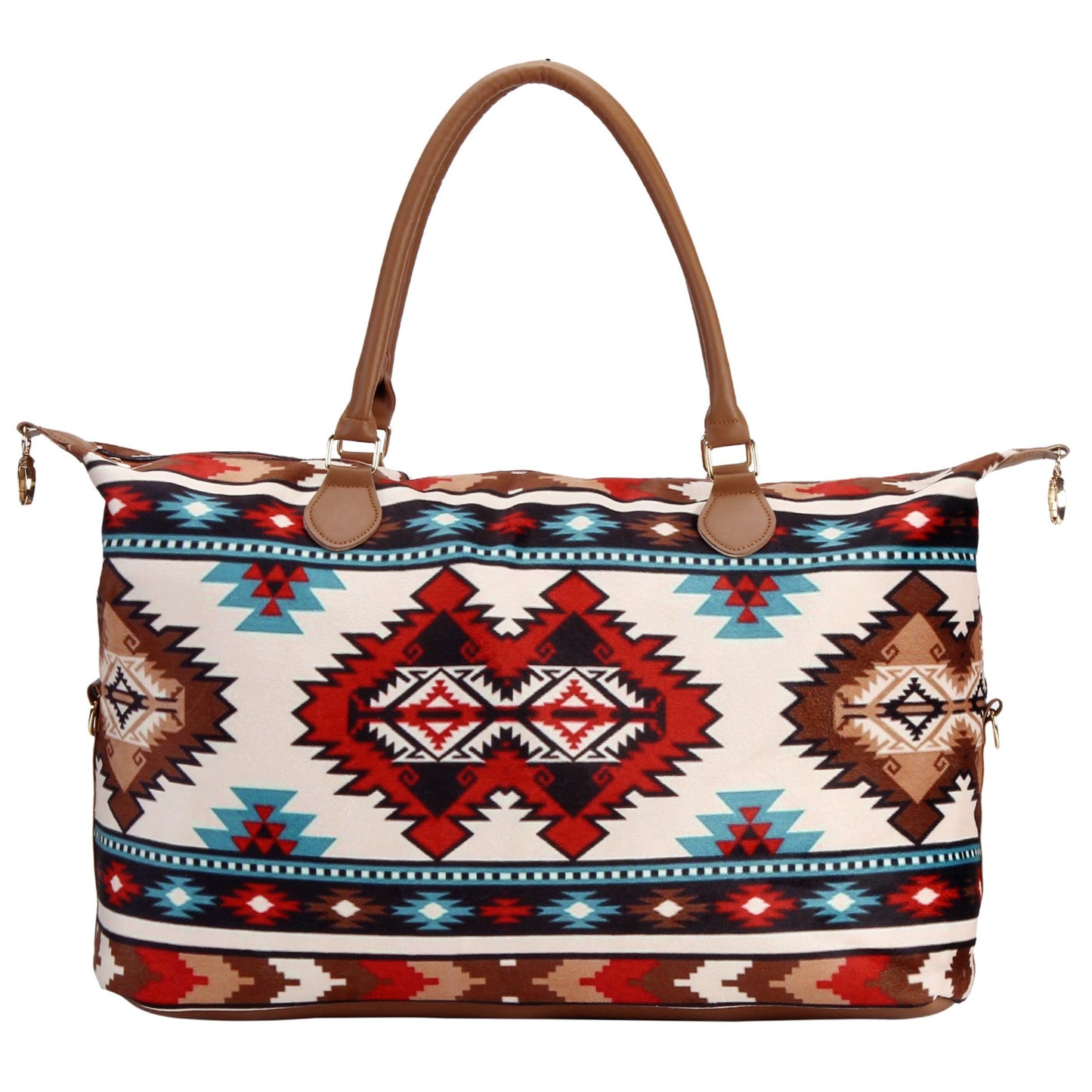Atzec Print Duffle Bag with Shouler Strap Cow Print Overnight Bags for Women Western Weekender Bag for Hospital Maternity