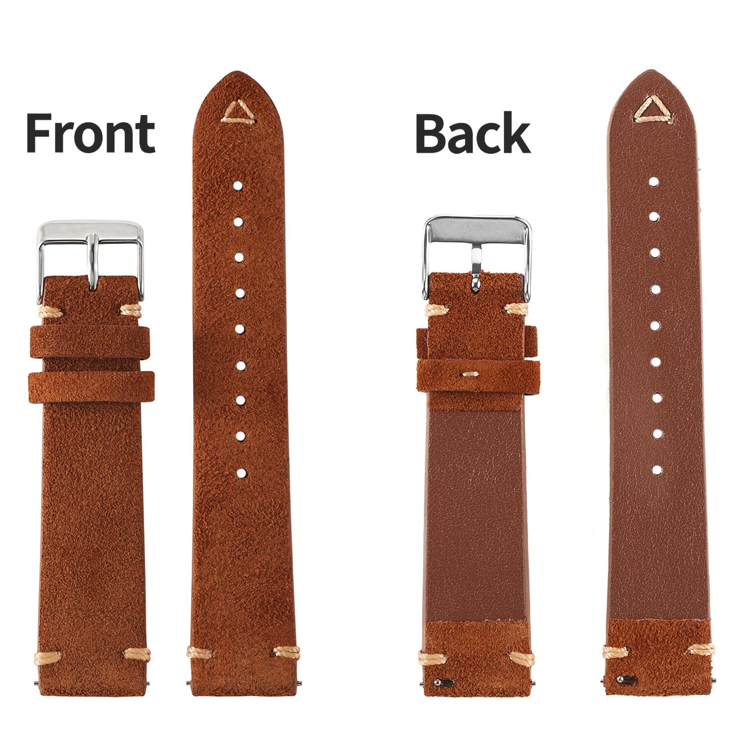 WOUKUP Quick Release Suede Leather Watch Bands Vintage Watchband for Men Watch Strap 18mm 19mm 20mm 21mm 22mm 24mm