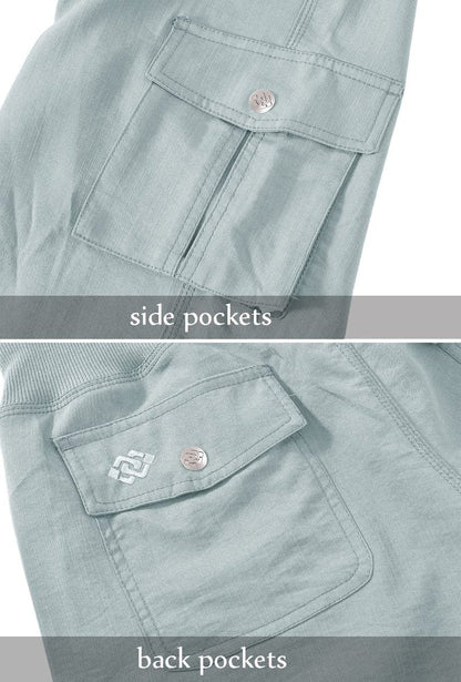 MoFiz Womens Capris with Pockets Loose Fit Casual Capri Pants Dressy Lightweight Ladies Baggy Cargo Pants for Hiking Light Gray XL