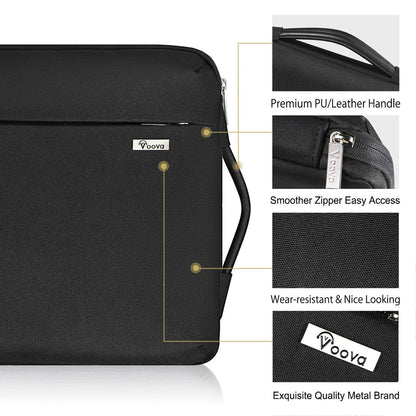 Voova Laptop Sleeve Case 13 13.6 Inch with Handle, 360°Protective Waterproof Slim Computer Bag Cover Compatible with MacBook Air 13 M1/M2/M3/M4 2020-2024, MacBook Pro 13, IPad Air/Pro 13, Black