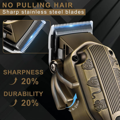 Scttomon Professional Hair Clipper for Men Hair Cutting Kit Men's Beard Trimmer Hair Trimmer Shaver Cordless Barber Clippers and Trimmers Set Bronze