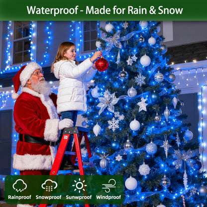 QUHUATU 750 LED 240FT Christmas Lights Outdoor,12 Lighting Modes Christmas String Lights with Timer, Dimmable BlueLED StringLightsWaterproof for Yard Tree Wedding Party Holiday Decor Blue