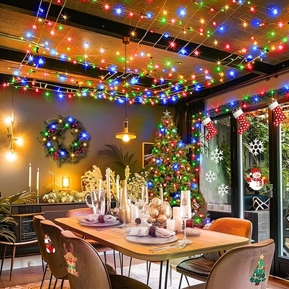 KNONEW 197FT 500 LED Christmas Lights Outdoor String Lights 8 Modes & Memory Fairy Light Plug in Waterproof LED String Lights for Xmas Yard Tree Wedding Party Holiday Decorations (Multicolor)