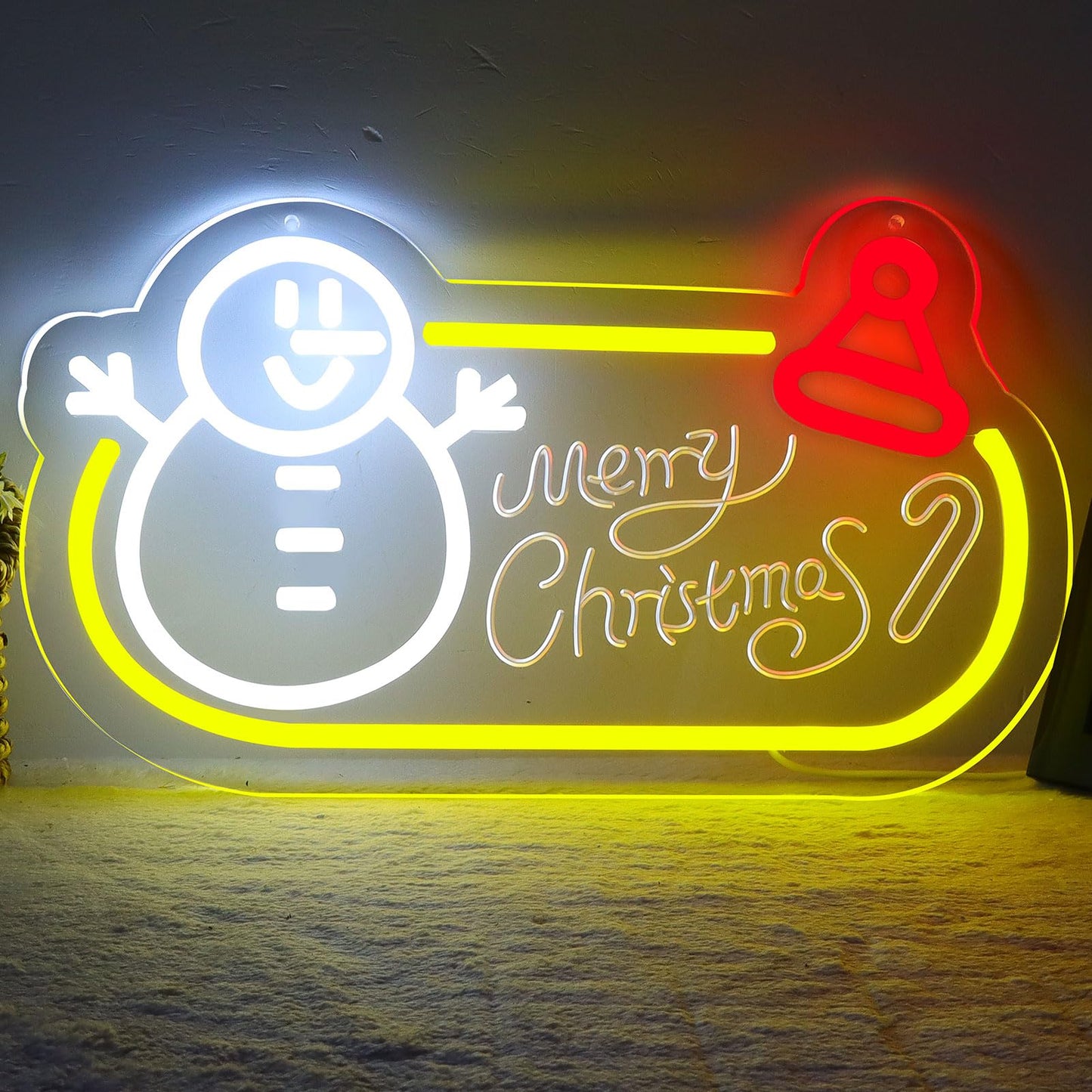 WittyRhE Merry Christmas Neon Sign Christmas Neon Light Wall Decor for Kids Bedroom Living Room Home Window Holiday Party Bar Gift Art for Boys Girls Family-15.75 x 9.13 IN-USB Powered-Acrylic