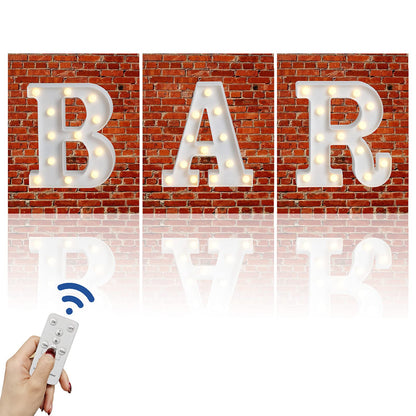 Rdutuok LED Marquee Letters Lights BAR Sign Letter Lamp for BAR Pub Home Party Wedding Decoration Battery Powered Christmas Lamp Home Bar Decoration