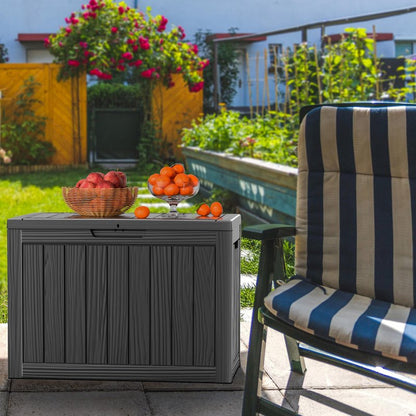 GGYI 50 GallonOutdoor Storage Box,Resin Deck Boxes Waterproof, IndoorOutdoor Bin for Package Delivery, Patio Cushions, Gardening Tools, Lockable, UV Resistant