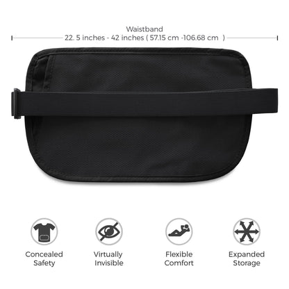 Money Belt for Secure Travel - RFID Blocking Slim Passport Holder - Hidden Waist Pouch for Cash, Credit Cards, Documents - Concealable Under Clothes, Water-Resistant Travel Belt for Men and Women