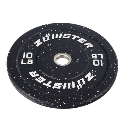 Zoomster Bumper Plate Olympic Weight High Bounce with Steel Insert Strength Training Lifting (160LB Set) Black