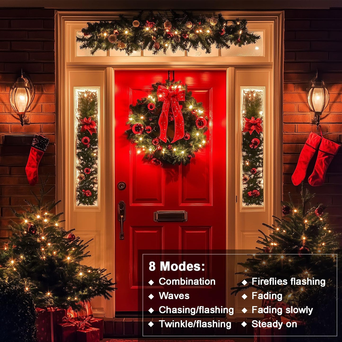 ZAIYW Battery Operated String Lights 4 Pack 16.5Ft 50LED String Lights with Remote Control 8 Modes Timer Christmas Lights Green Wire for Outdoor Garden Party Garlands Xmas Tree Decor (Warm White)
