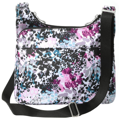 Baggallini Cross Over Crossbody Women 11x8.5 Medium Travel Bag Lightweight Water-Resistant Nylon Organized Handbag Purse