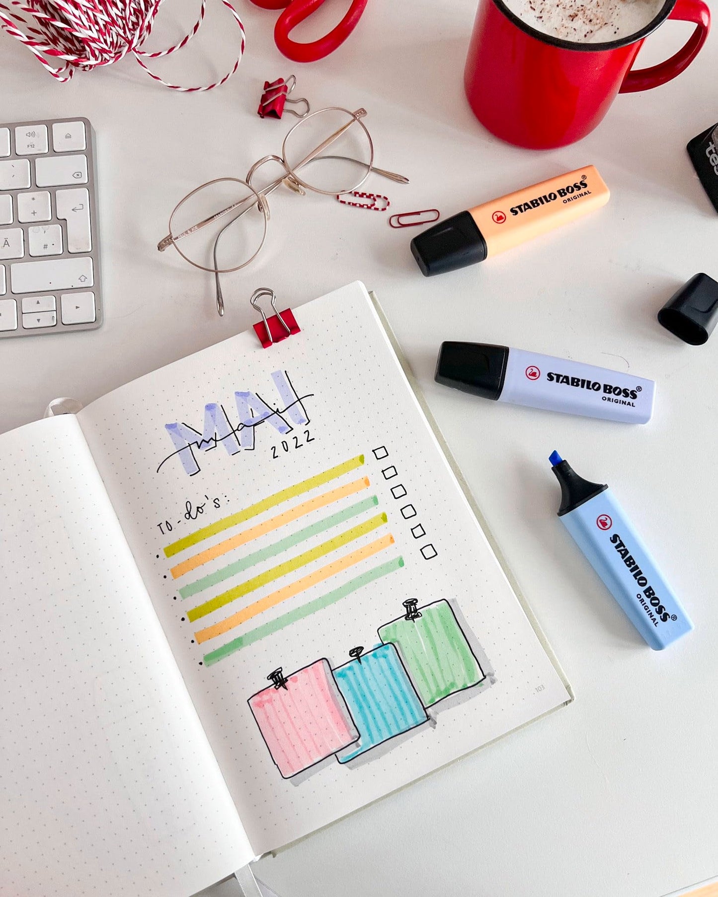 STABILO - BOSS ORIGINAL Pastel - Highlighter - Deskset of 15 - with 14 Pastel colors