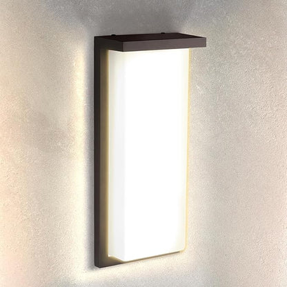 ASD LED 14" Outdoor Wall Light, Front Door House Sconce | 3CCT, Dimmable, Waterproof, ETL Listed | 20W 1900LM 3000-5000K 120V | Exterior Patio Lighting Fixture, Flush Mount Porch Lamp | Dark Bronze