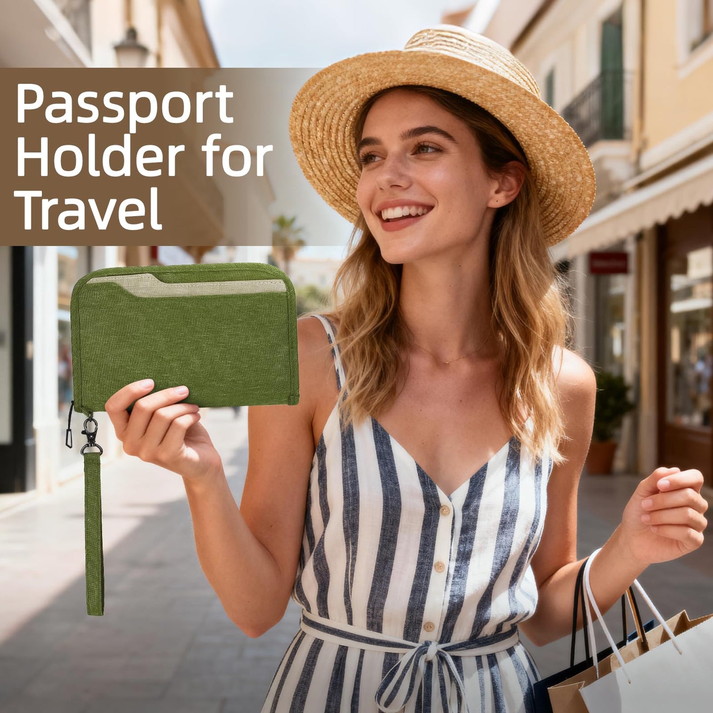 ZOPPEN Rfid Passport Holder Travel Wallet Family Documents Organizer Travel Accessories for 6 Passport, with Vaccine Card Slot Fits 4.3 X 3.5 inches Vaccine Card #06 Green