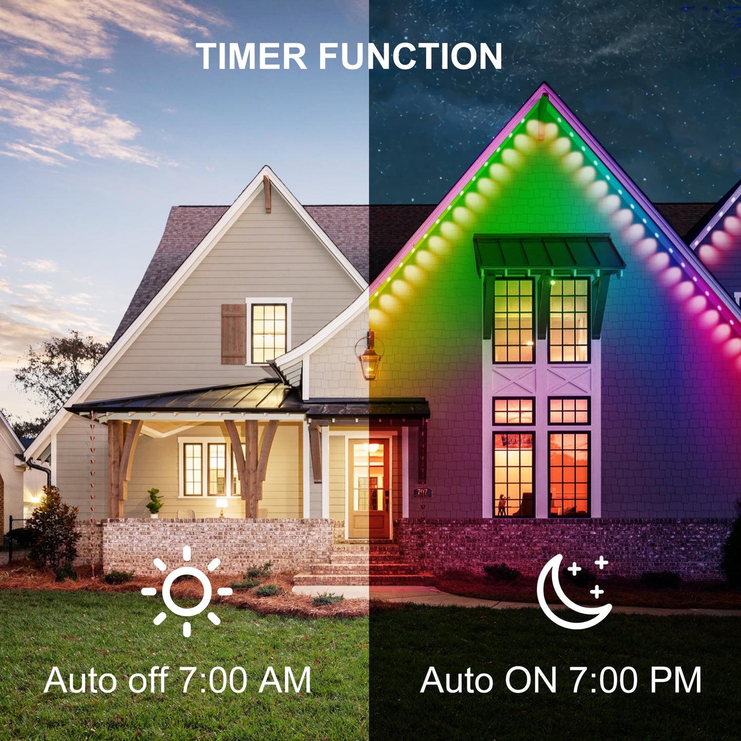 Umidkin Permanent Outdoor Lights, 100ft RGB Outdoor Christmas Lights with 72 LED Lights, IP67 Waterproof LED Eaves Lights with DIY Scene Modes for Halloween Decor, Smart APP & Remote Control