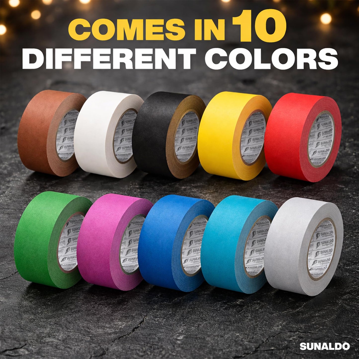SUNALDO Gaffers Tape Heavy Duty, Easy to Rip, Residue-Free Professional Grade Floor Tape for Electrical Cords, Matte Finish Non Reflective, Weather Resistant (1, Brown, 2" x 30 Yards)