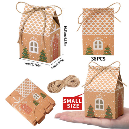 BESARME 36 Pieces Mini Christmas Party Favor Boxes Gift Bags, Small Gift Boxes Xmas Treats Party Favors Stocking Stuffers