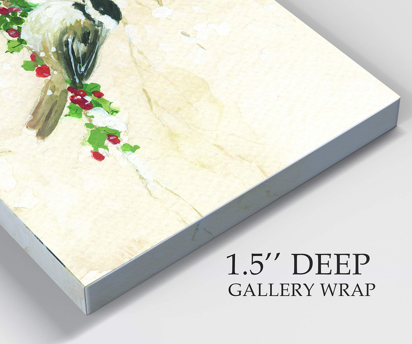 Renditions Gallery Christmas Decorations for Home Chickadees Birds and Holly Xmas Abstract Artwork Wall Hanging Paintings for Bedroom Dining Living Room Office Home Kitchen Wall Decor - 32"X48" LT18