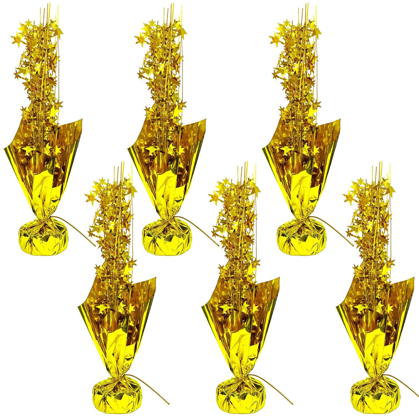 6 Pcs Gold Table Decorations Metallic Foil Spray Centerpiece Star Table for Party Birthday Wedding Anniversary Graduation Holiday Supplies Decor New Years