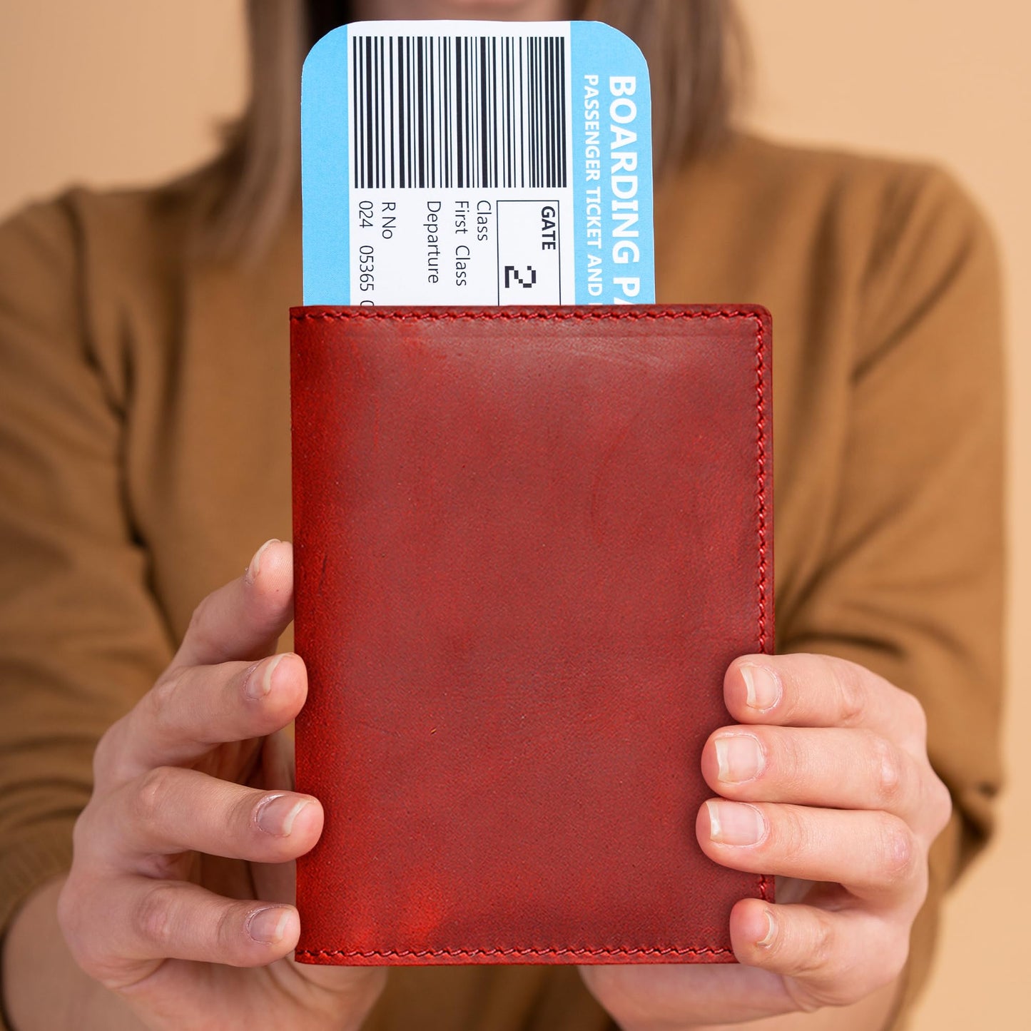 HIFA Leather Passport Holder, Handmade Passport Cover with Card and Ticket Slot - Genuine Leather, Elegant Design, Easy Access - Passport Case, Passport Wallet, Passport Holder