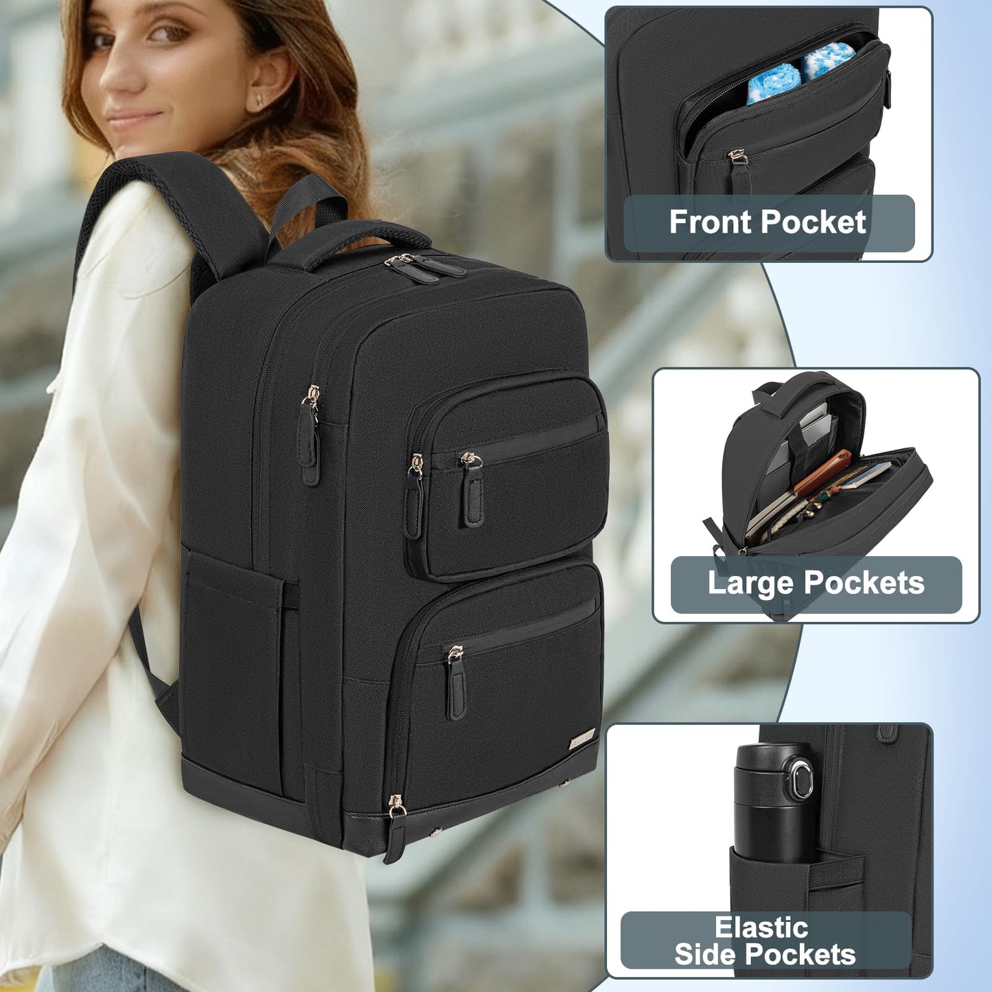 OUUTMEE Large Chef Knife Backpack, Knife Carrier Chef Utensil Case with Multiple Pockets and Slots, Knife Bags for Chefs Professional