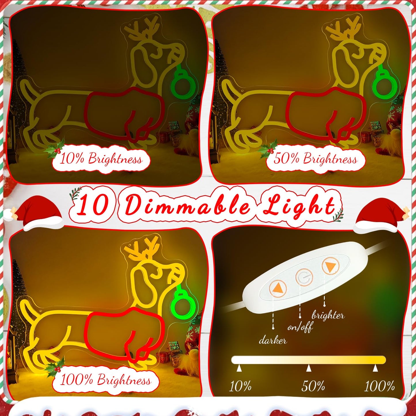 FuugZze Dachshund Neon Sign Christmas Neon Lights for Bedroom Weiner Dog Led Signs for Bedroom Wall Dimmable Dachshund Light Up Sign for Neon Christmas Decorations Party Wall Room Home Decor