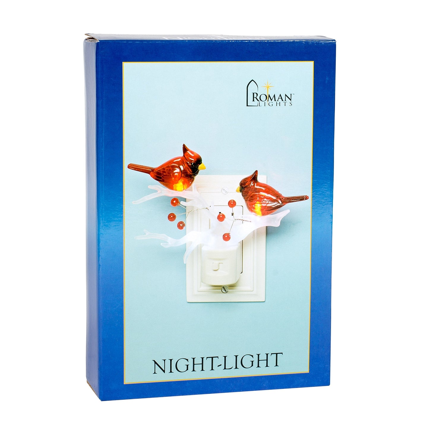 Cardinals on Branch 7 x 6 Inch Plastic Swivel Base Wall Plug in Decorative Night Light