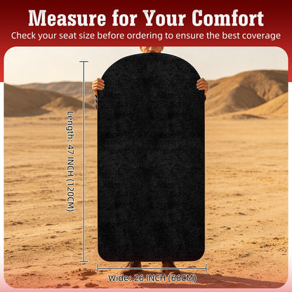 TESFEEL 550g Heavy Duty Towel Car Seat Cover, Waterproof Sweat Protector for Post-Gym & Beach, Non-Slip Microfiber Bucket Seat Mat for Sedans SUV Minivans, Machine Washable (Black, 1-Pack)