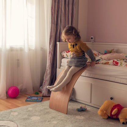 NUTTY TOYS Montessori Wooden Wobble Board for Kids & Adults - 35" 100% Natural Wood Balance Board Toddler Balancing Toy Unique Boy & Girl Open Ended Toy Best Christmas Stocking Stuffer Gifts Idea 2025